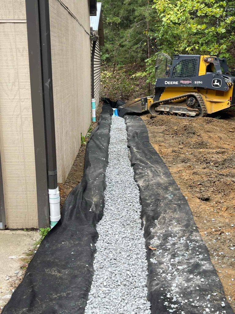 Yard Drainage Harrisburg NC 6 French Drain stone Harrisburg